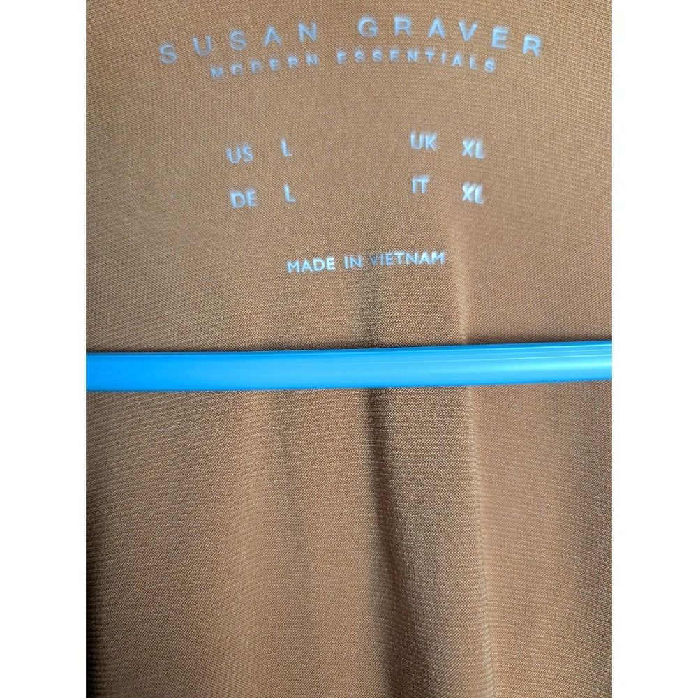 Susan Graver Liquid Knit Tunic Women Large Rich Gold VNeck Modern Essentials Top - Picture 7 of 11